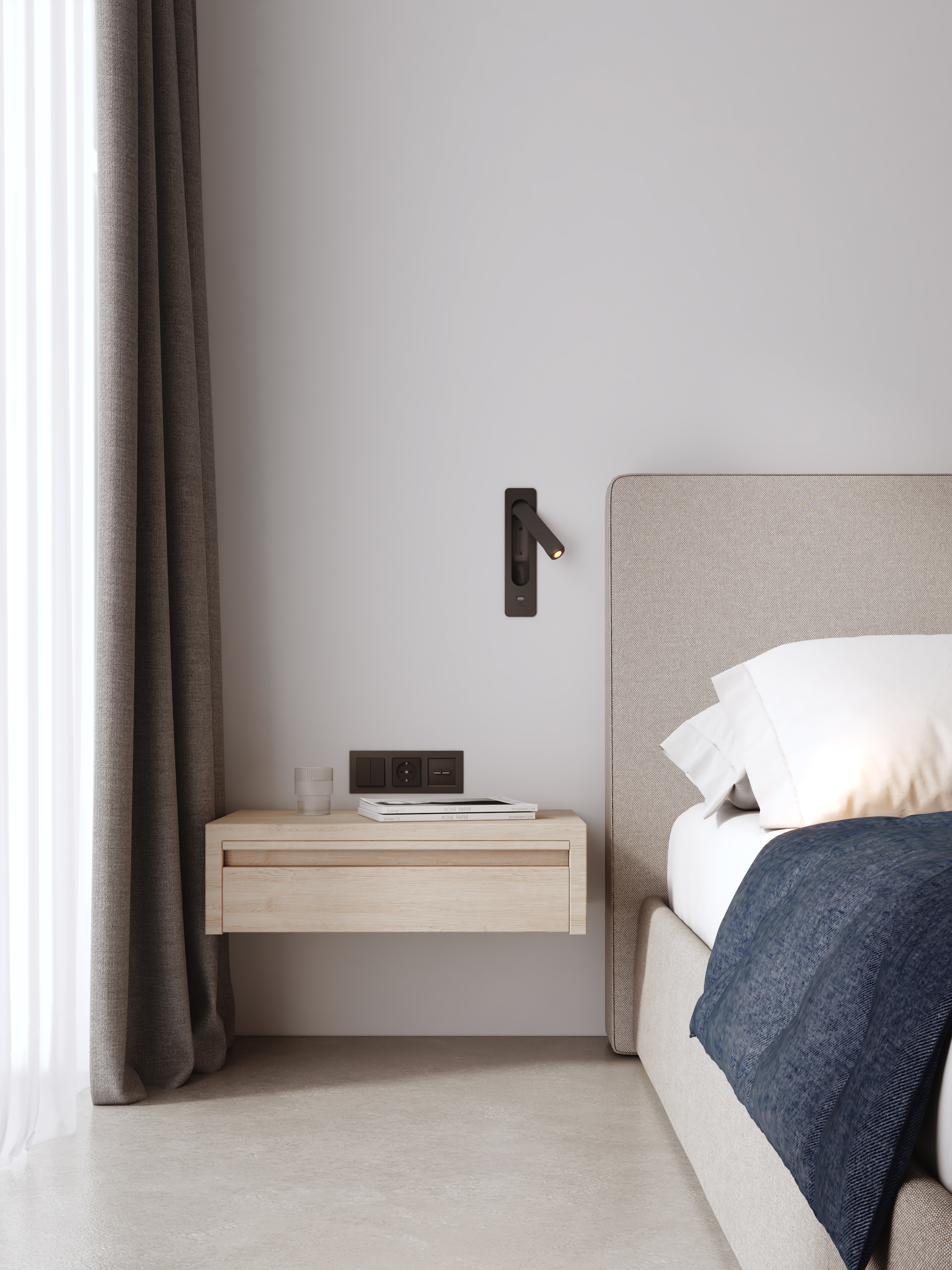 Keta USB LED WL 2700K mat zwart