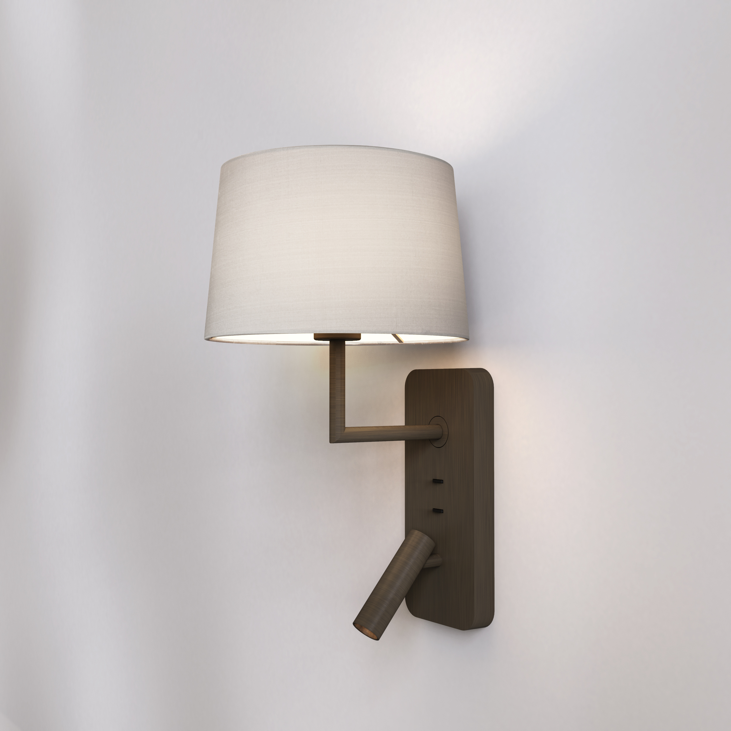 Side by Side Grande USB WL excl. E27 + LED 2700K brons