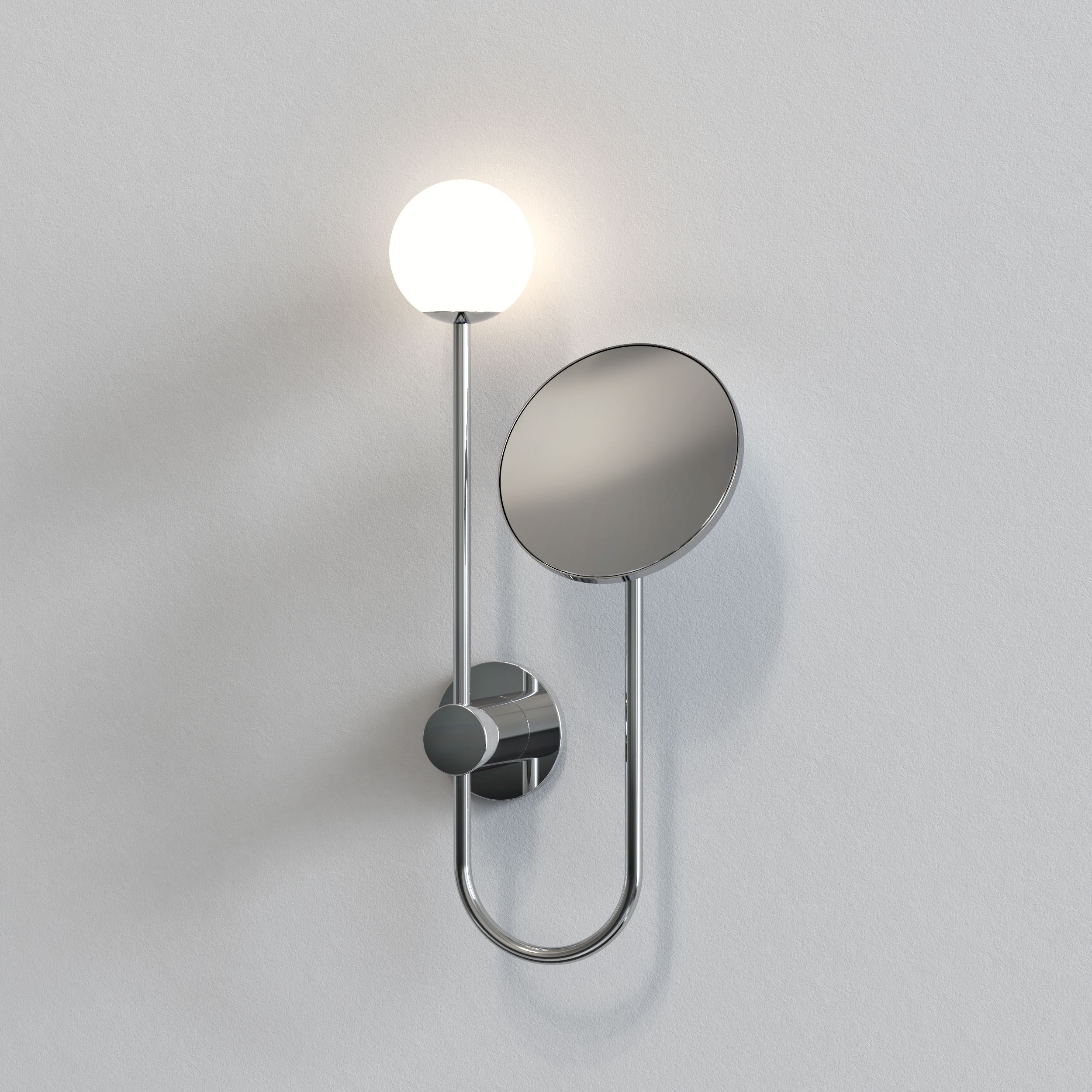 Astro Orb wandlamp chroom + cosmeticaspiegel