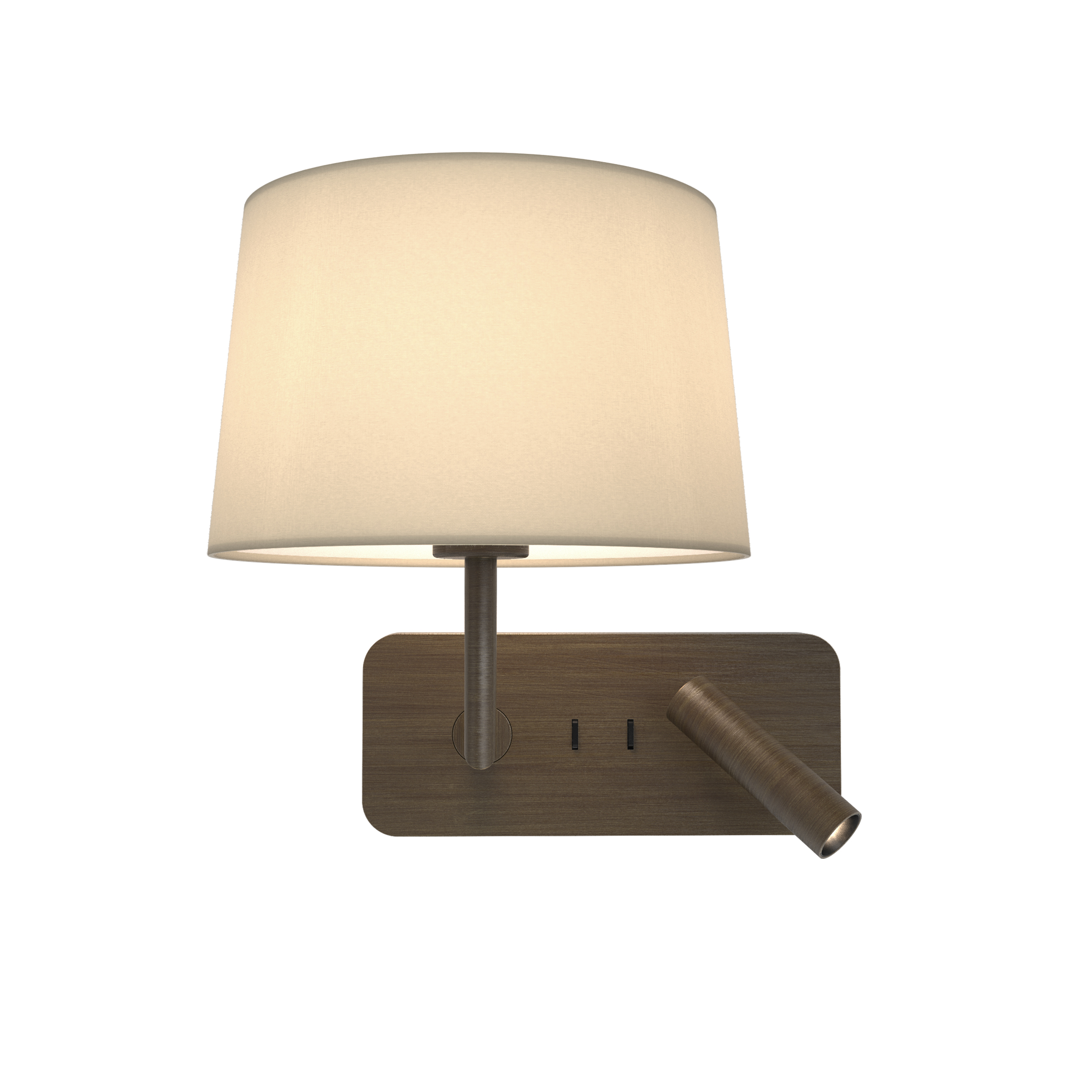 Side by Side Grande USB WL excl. E27 + LED 2700K brons