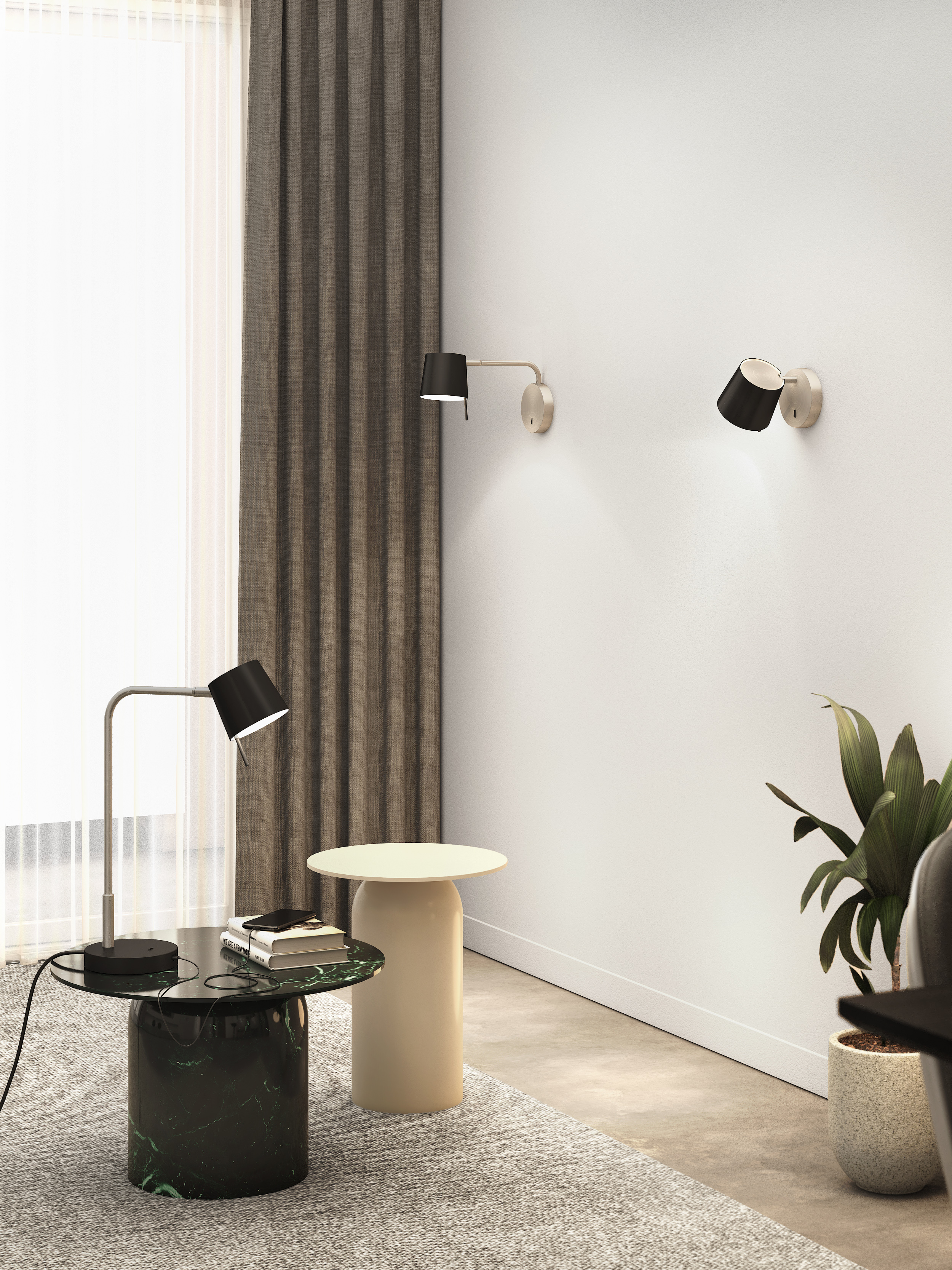 Miura Swing Arm LED WL 2700K mat nikkel