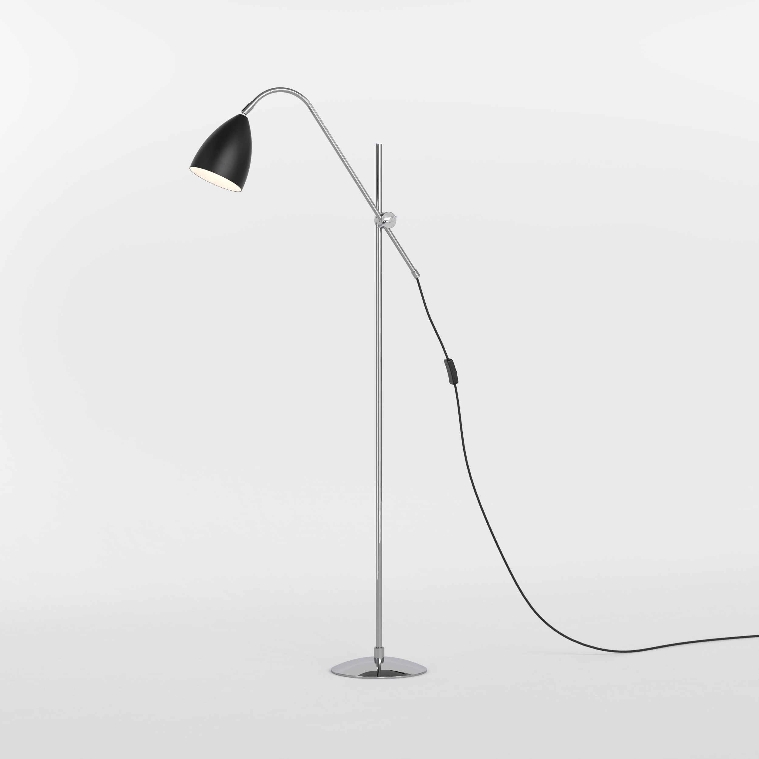 Astro Joel vloerlamp mat zwart-chroom
