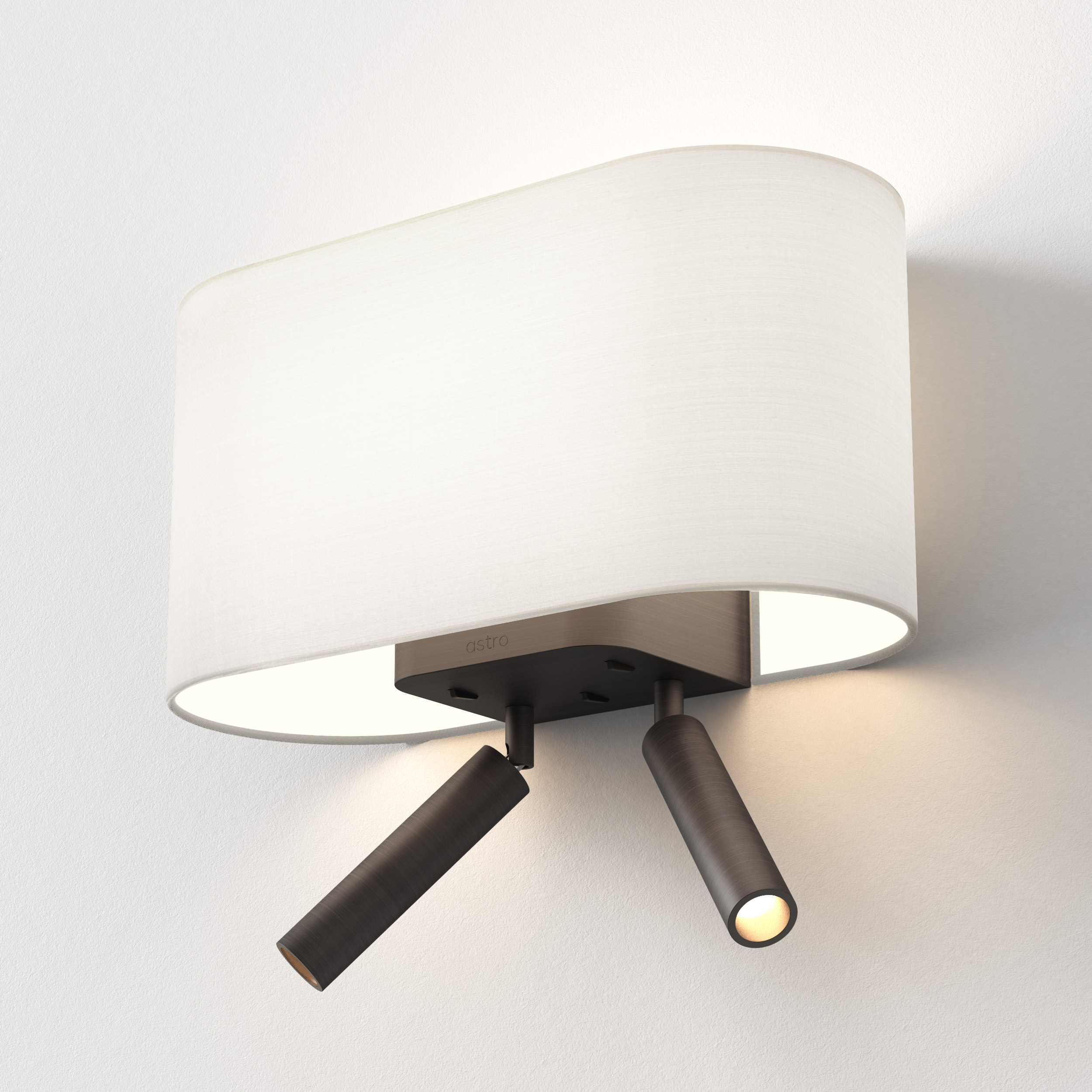 Venn Reader Twin WL 2700K excl. E27 brons