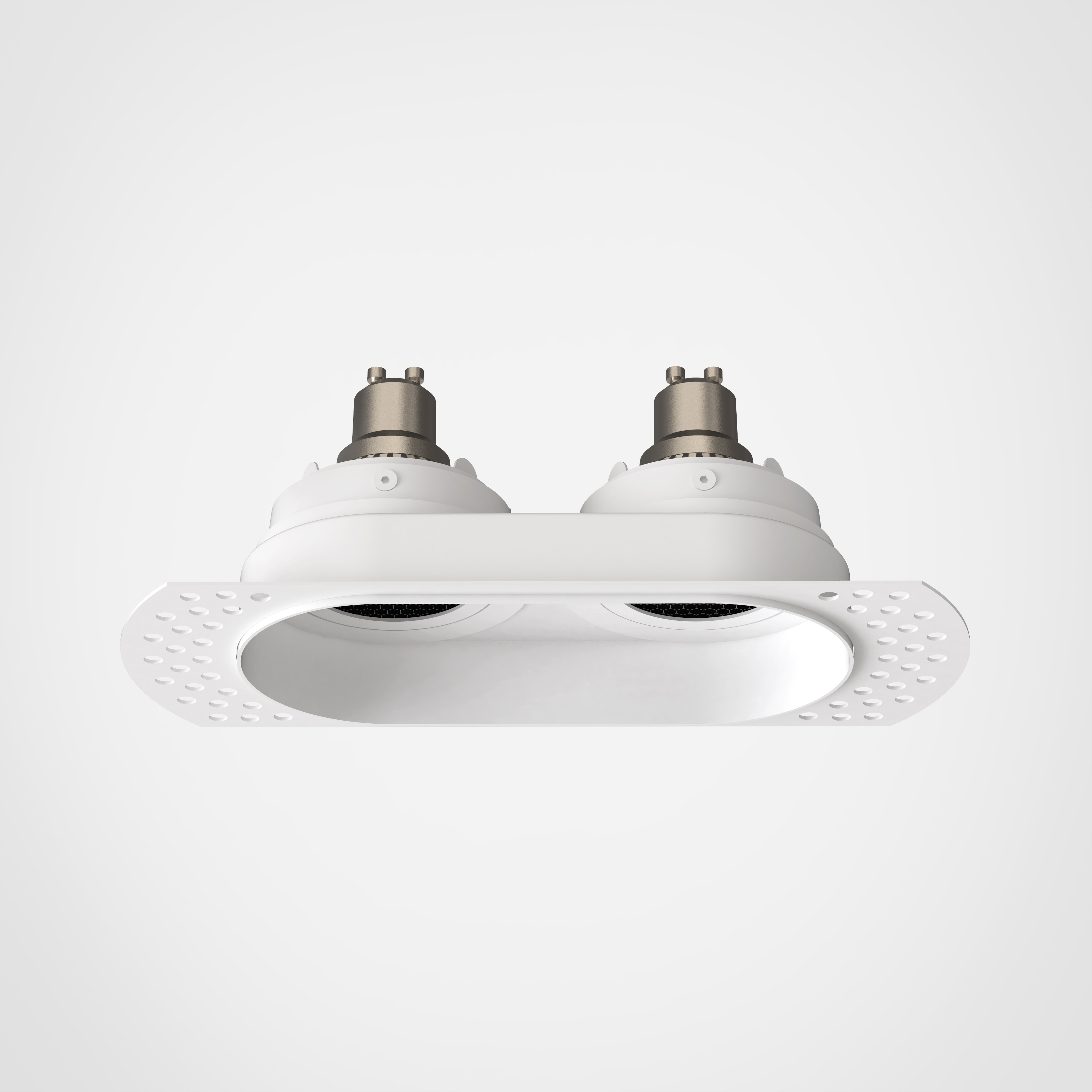Trimless Round Twin Adjustable IBS excl. 2x GU10 mat wit