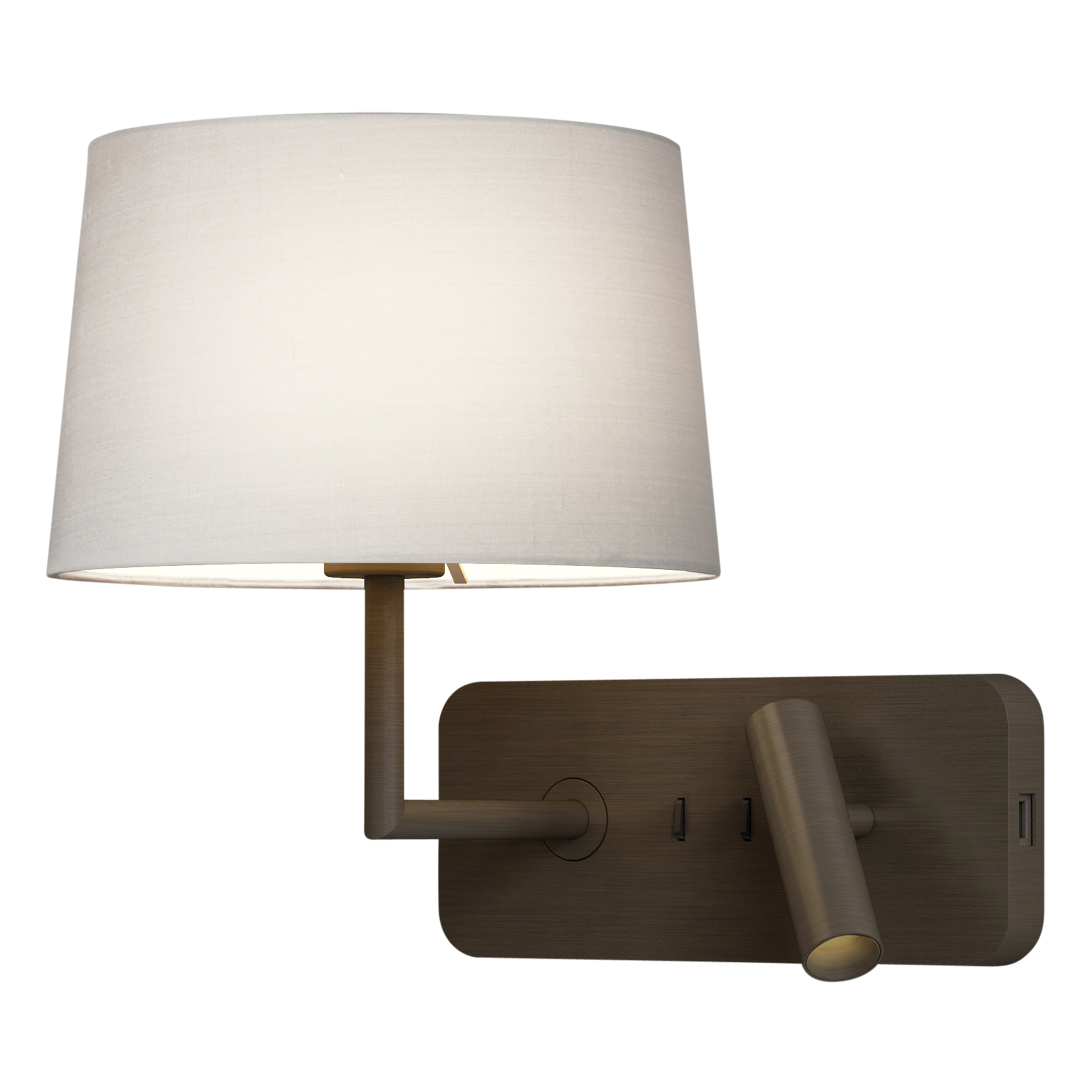 Side by Side Grande USB WL excl. E27 + LED 2700K brons