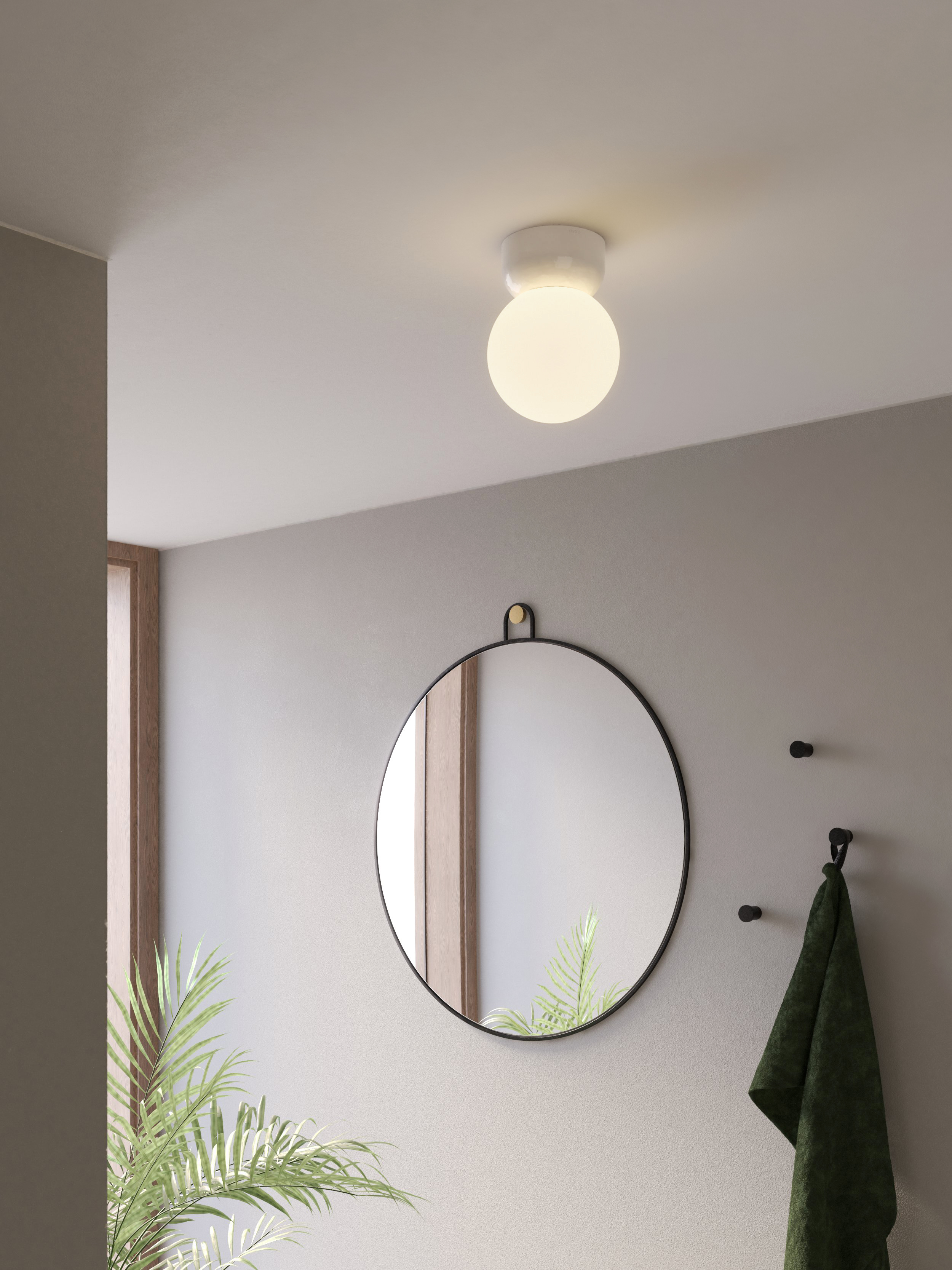 Lyra Ceiling 180 PL excl. E27 glossy white